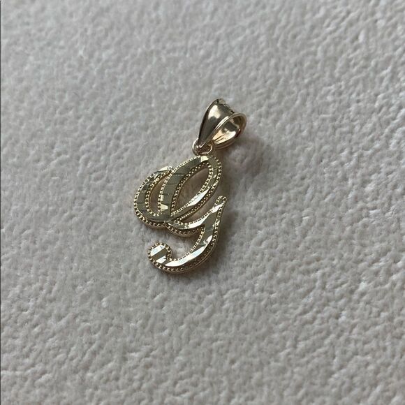 14k Solid Gold initial G Pendant | Initial or letter charm | perfect gift | - Picture 5 of 5
